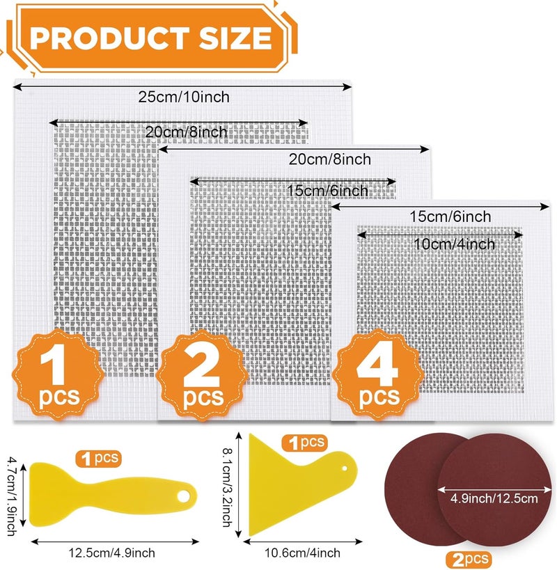 Romeda Drywall Patch Kit 11 Pack, 4/6/8 Inch Wall Patch with Extended Self Adhesive Mesh, Dry Wall Patch with Scraper and Sandpaper for Hole Repair - Image 2